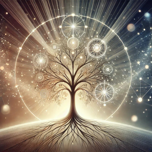 L'Arbre de Vie incarne l'harmonie entre le matériel et le spirituel, inspirant développement personnel et connexion profonde.