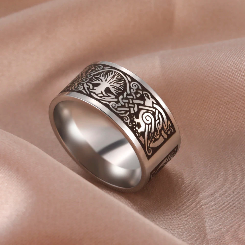 Bague corbeaux yggdrasil