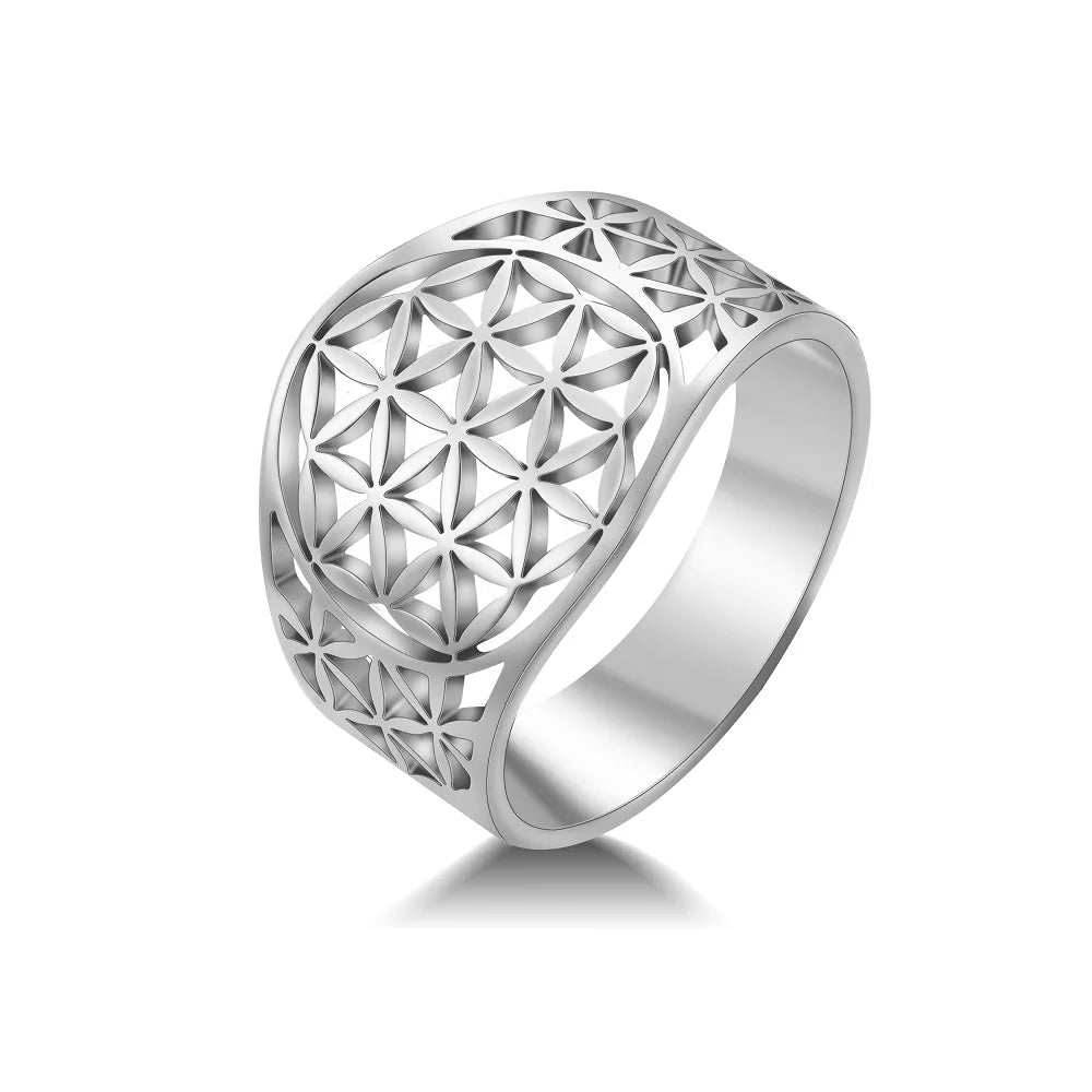 Bague fleur de vie argent