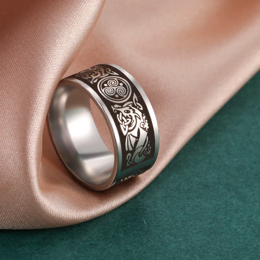 Bague viking fenrir