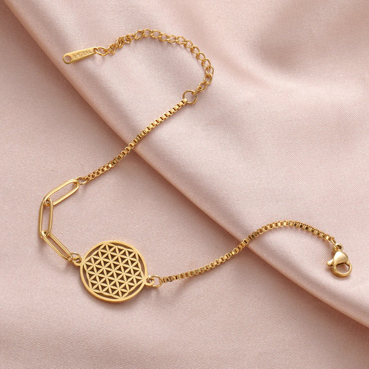 Chaine simple or fleur de vie