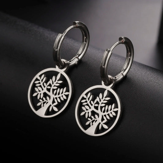 Boucles rondes Arbre de Vie feuillu