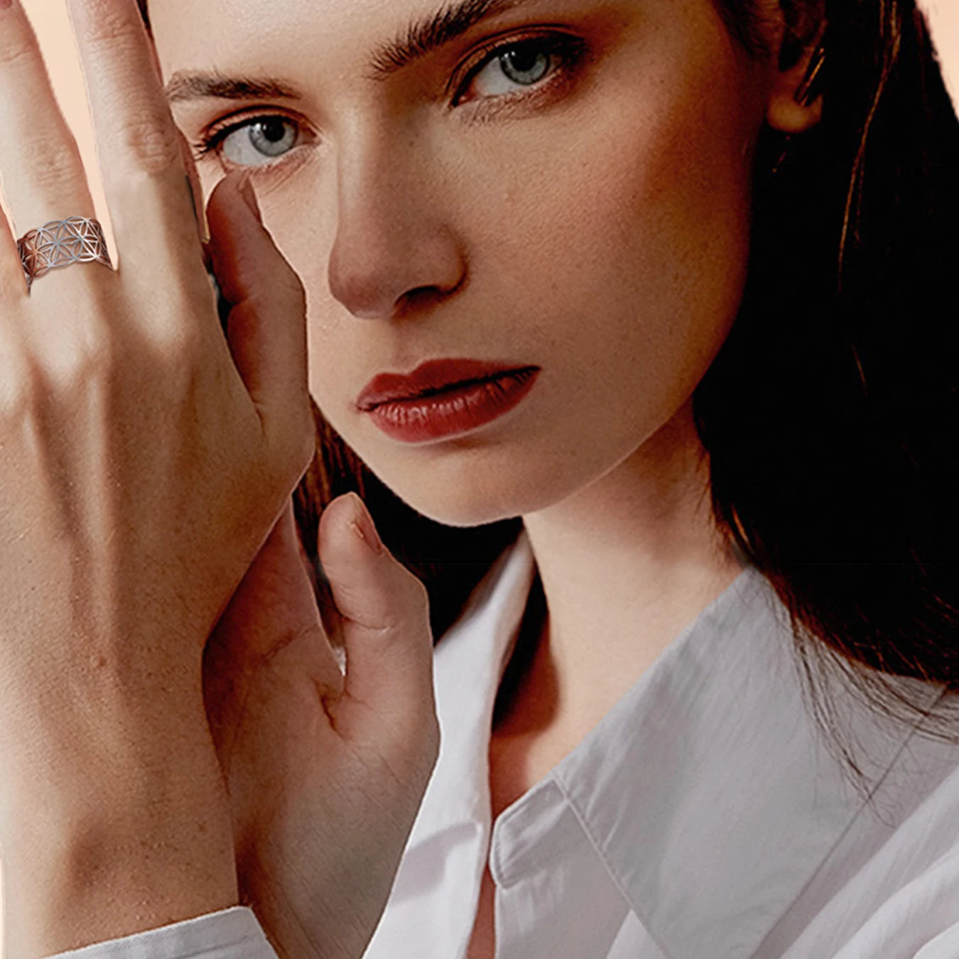 Bague ajustable - Fleur de vie