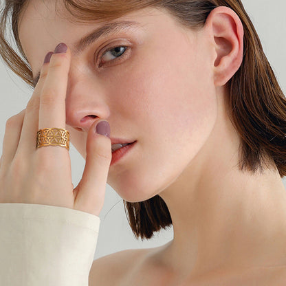 Bague ajustable - Fleur de vie