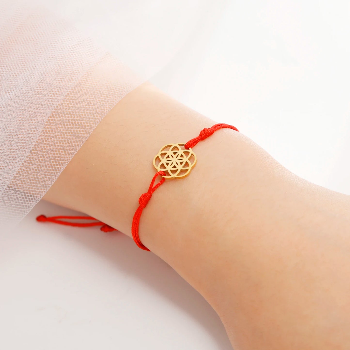 Bracelet cordon - fleur de vie