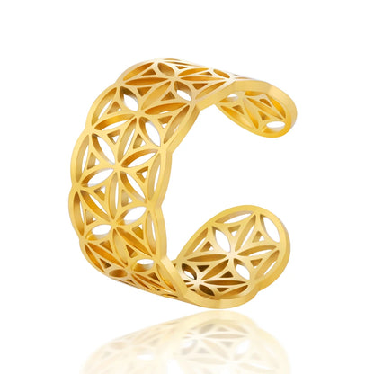 Bague ajustable - Fleur de vie