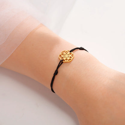 Bracelet cordon - fleur de vie